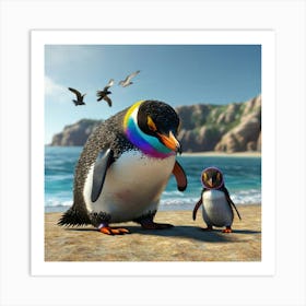 Beautiful And Very Colorful Penguin Art Print