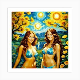 Two Women In Bikinisvihg Art Print