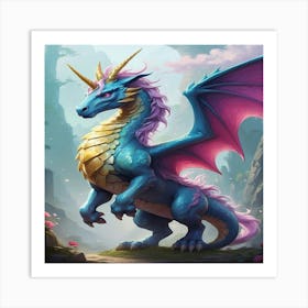 Default What Would A Half Unicorn Half Dragon Look Like 0 Art Print