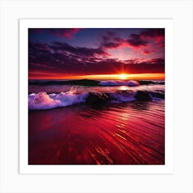 Sunset At The Beach 279 Art Print