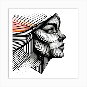 Abstract Line Art Illustration 325 Art Print