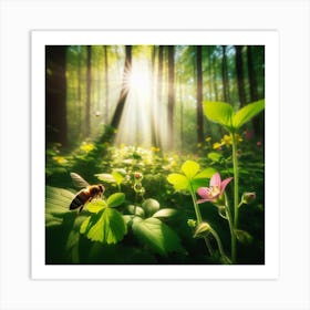 Bee In The Forest 2 Art Print