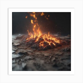 Fire In The Woods 1 Art Print