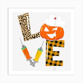 Pacu Nurse Halloween Pumpkin Leopard Love Nurse Life Art Print