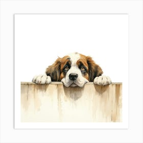 St Bernard Dog 1 Art Print