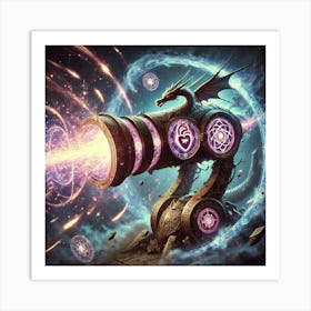 Dragons Heart Cannon Mystical Beam Art Print