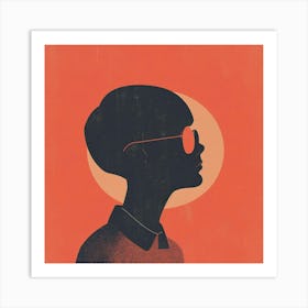 Silhouette Of A Girl Art Print