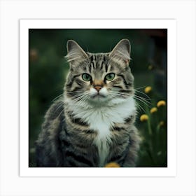 Cat In The Garden Art Print