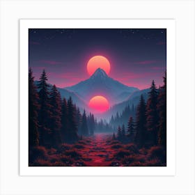 Sunset In The Mountains 54 Art Print