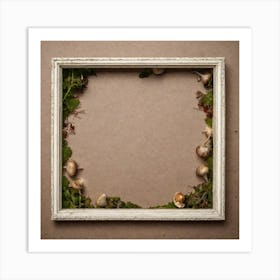 Frame With Mushrooms And Leaves 1 Art Print