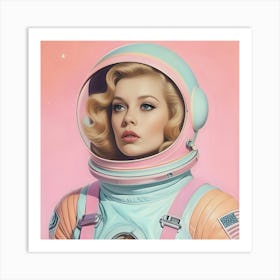 Pastel Female Astronaut Art Print