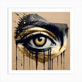 I put an eye on you Series Black And Gold Eye Art Print