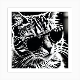 Cat In Sunglasses 10 Art Print