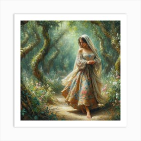 Girl In The Woods14 Art Print