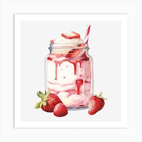 Strawberry Milkshake 10 Art Print