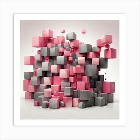 Abstract Cubes Art Print