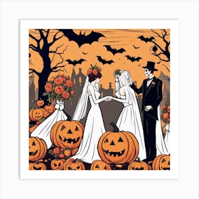 Halloween Wedding Art Print