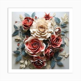 Paper Roses 1 Art Print