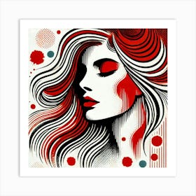 watercolour paint splash of a girl portrait Art Print