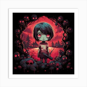 Girl In The Forest Art Print