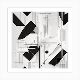 Abstract Black And White Painting Art Print