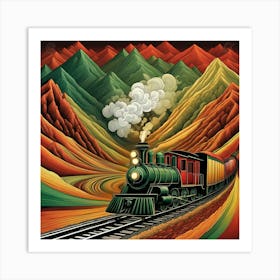 Train On The Tracks 1 Art Print