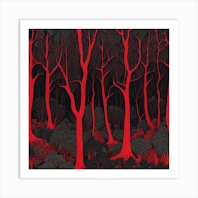 Red Forest 2 Art Print