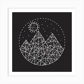 Mountains In A Circle 1 Art Print