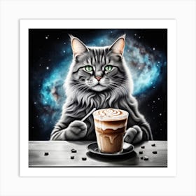 Cosmic Catfeine Art Print