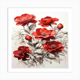 Red Roses Art Print