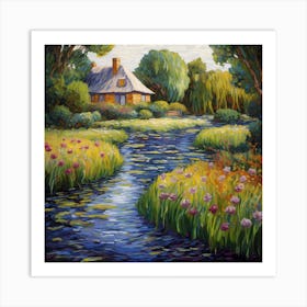 Canvas Knitwork: Garden Haven Art Print