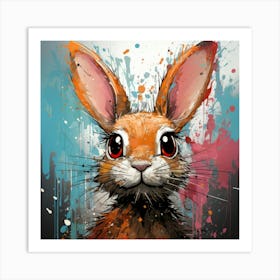 Rabbit Splatter Art Print