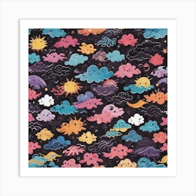 Clouds And Stars Art Print