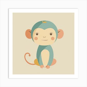 Charming Illustration Monkey 4 Art Print