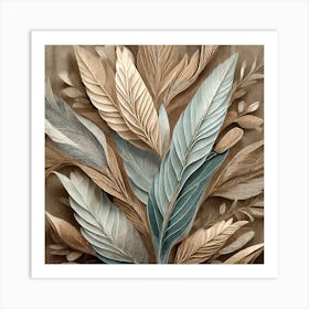 Firefly Beautiful Modern Detailed Botanical Rustic Wood Background Of Sage Herb And Indian Feathers (2) Art Print