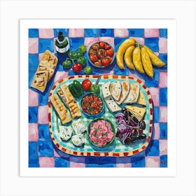 Mediterranean Mezze Platter Checkerboard 3 Art Print