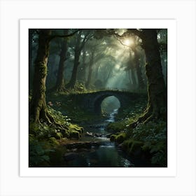 Bridge In The Forest Art Print