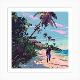 A Zanzibar Beaches In Tanzania Lofi Illustration Art Print