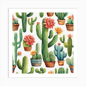 Watercolor Cactus Art Print