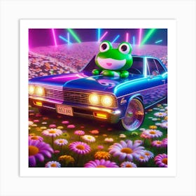 Frog In A Car Art Print