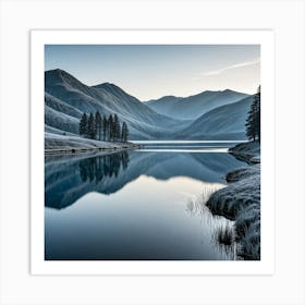 Sunrise Over A Frozen Lake Art Print