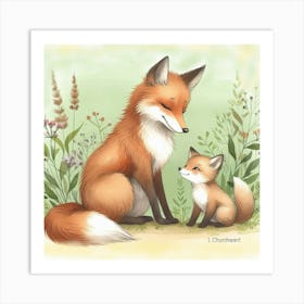 Foxes Art Print