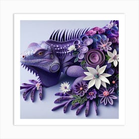 Purple Iguana Art Print