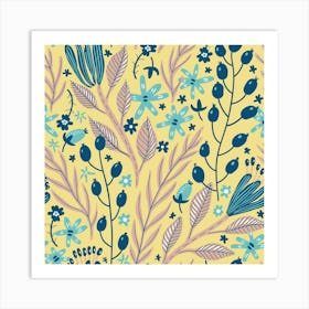 Plants Art Motif Flowers Art Print