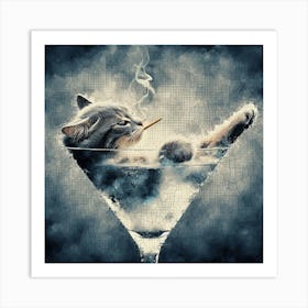 MARTINI CAT Art Print