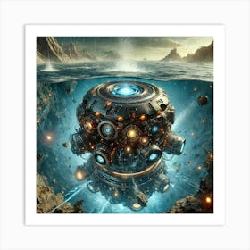 A High Tech, Sci Fi Scene Depicting A Powerful Und Art Print