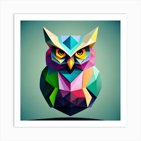 Polygonal Owl 1 Art Print
