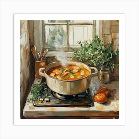 Pot Of Soup Art Art Print