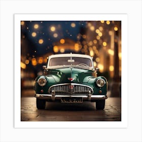 Classic Car At Night Art Print