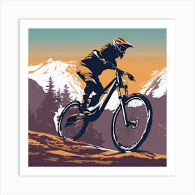 Mountain Biker In The Mountains Art Print